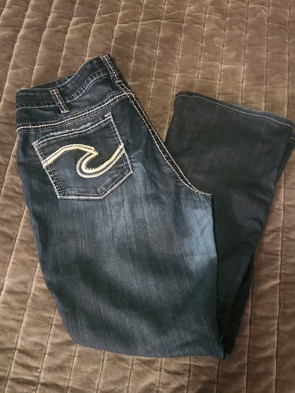 🪀Y2K Style Silver Jeans/Thick Stitch🪀